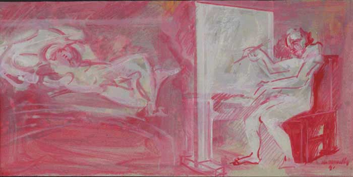 Il pittore vecchio e la modella, 1991   -->